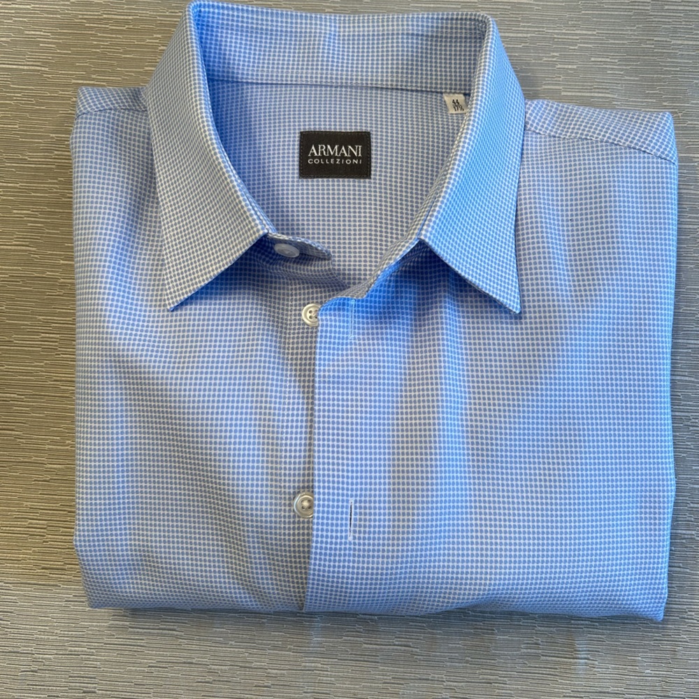 Armani Collezioni Windowpane Dress Shirt 17.5 44